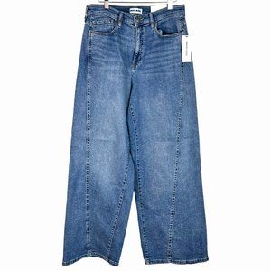 DKNY Jeans Womens Wide Leg High Rise Denim Pants 12/31 Blue Wash New With Tags
